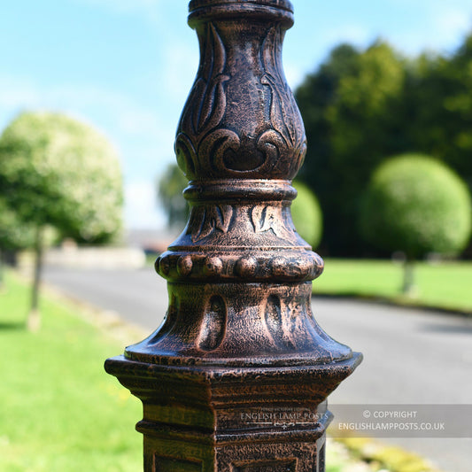 Victorian Detailing On Cast Iron Copper Lamp Post