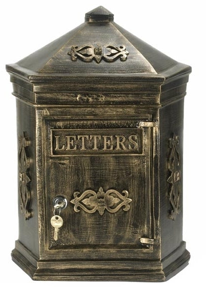 The "Hinkley" Traditional Wall Mounted Post Box in a Bronze Finish