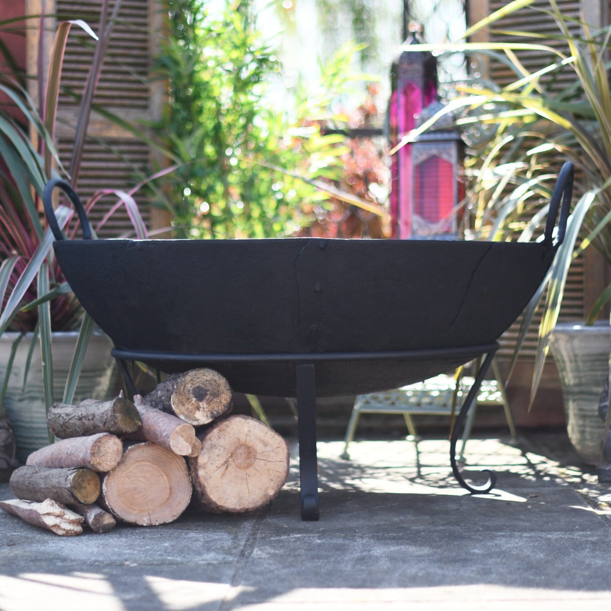 100cm Diameter Wrought Iron Kadai Fire Bowl