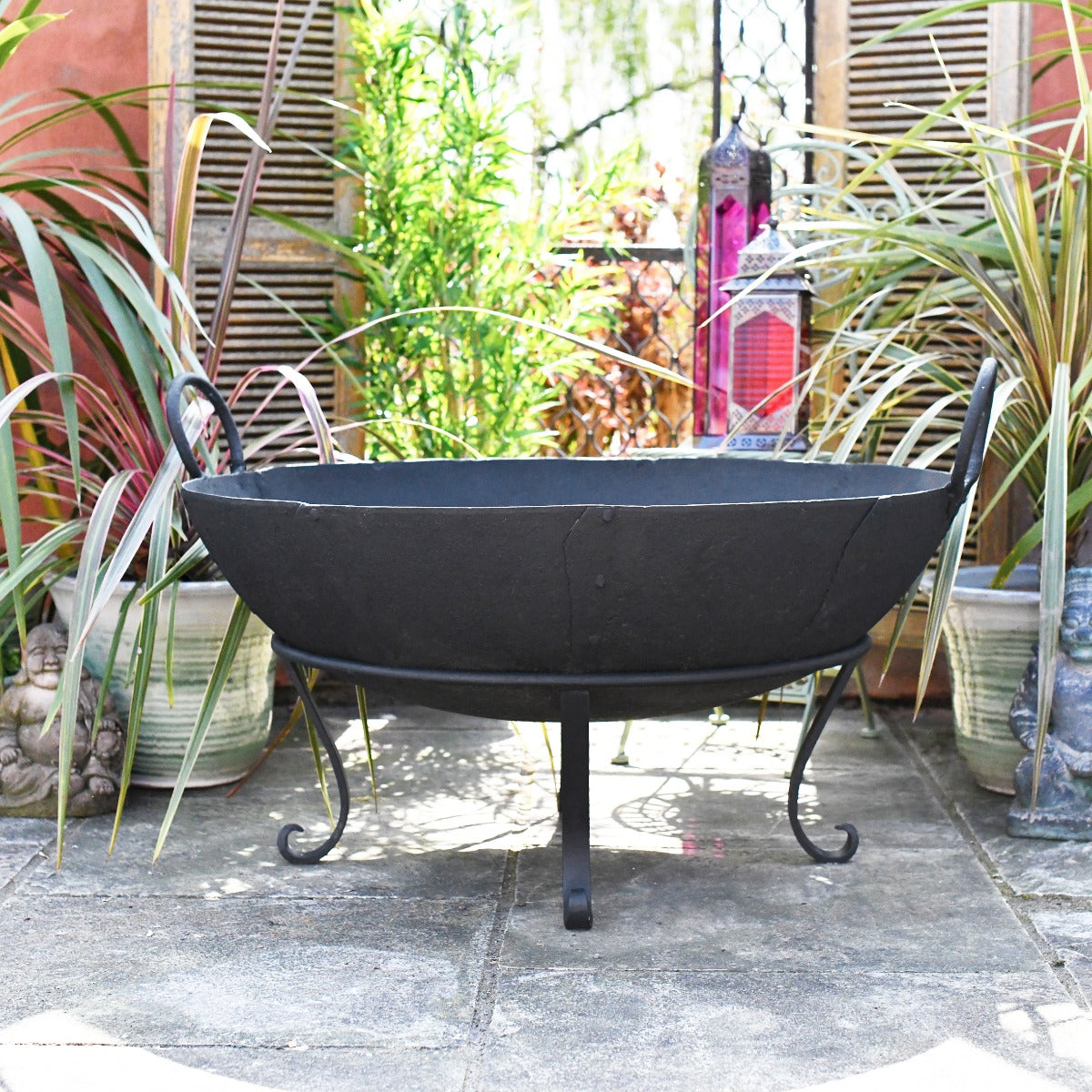 100cm Diameter Wrought Iron Kadai Fire Bowl