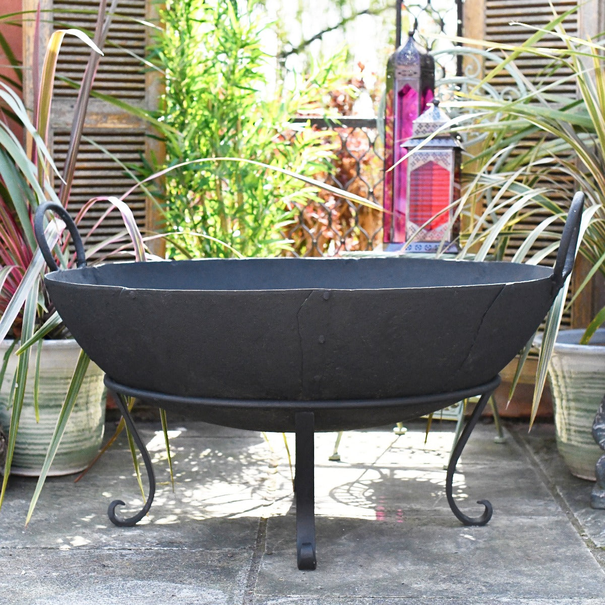 100cm Diameter Wrought Iron Kadai Fire Bowl