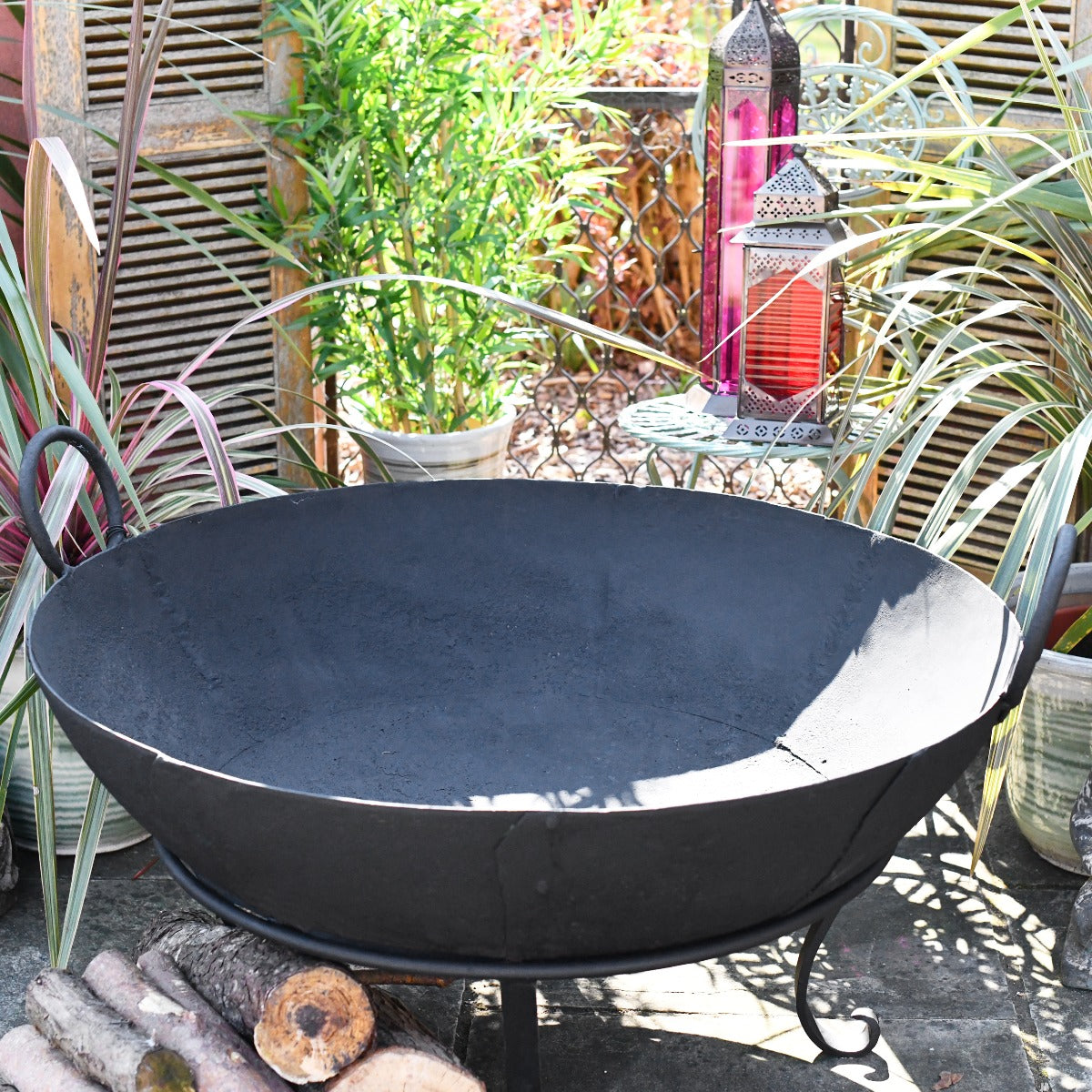 100cm Diameter Wrought Iron Kadai Fire Bowl