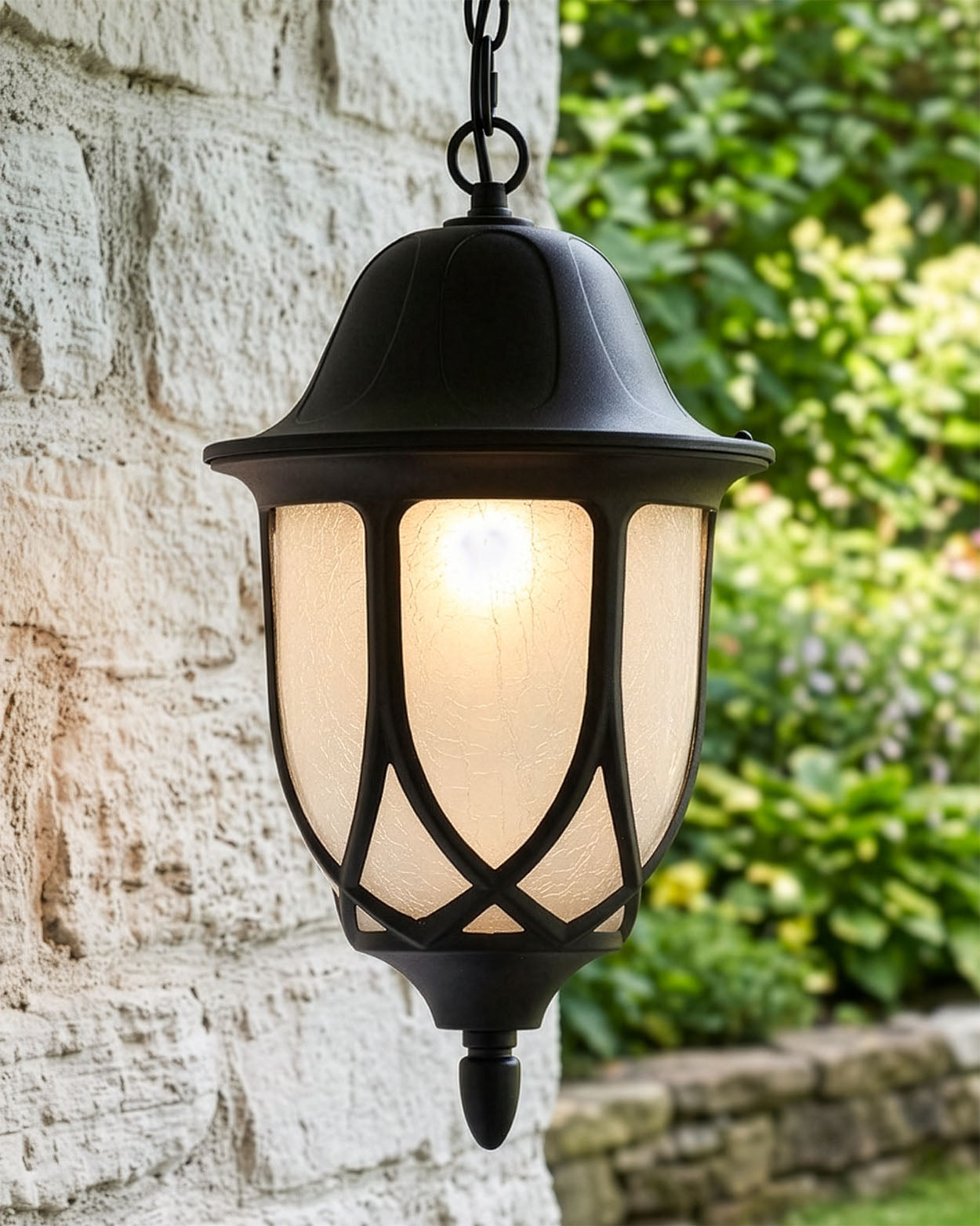 MEDIUM FROSTED GLASS ORNATE HANGING VICTORIAN PORCH LIGHT Digital Illustration