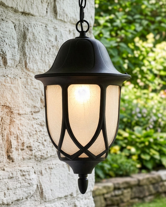 MEDIUM FROSTED GLASS ORNATE HANGING VICTORIAN PORCH LIGHT Digital Illustration