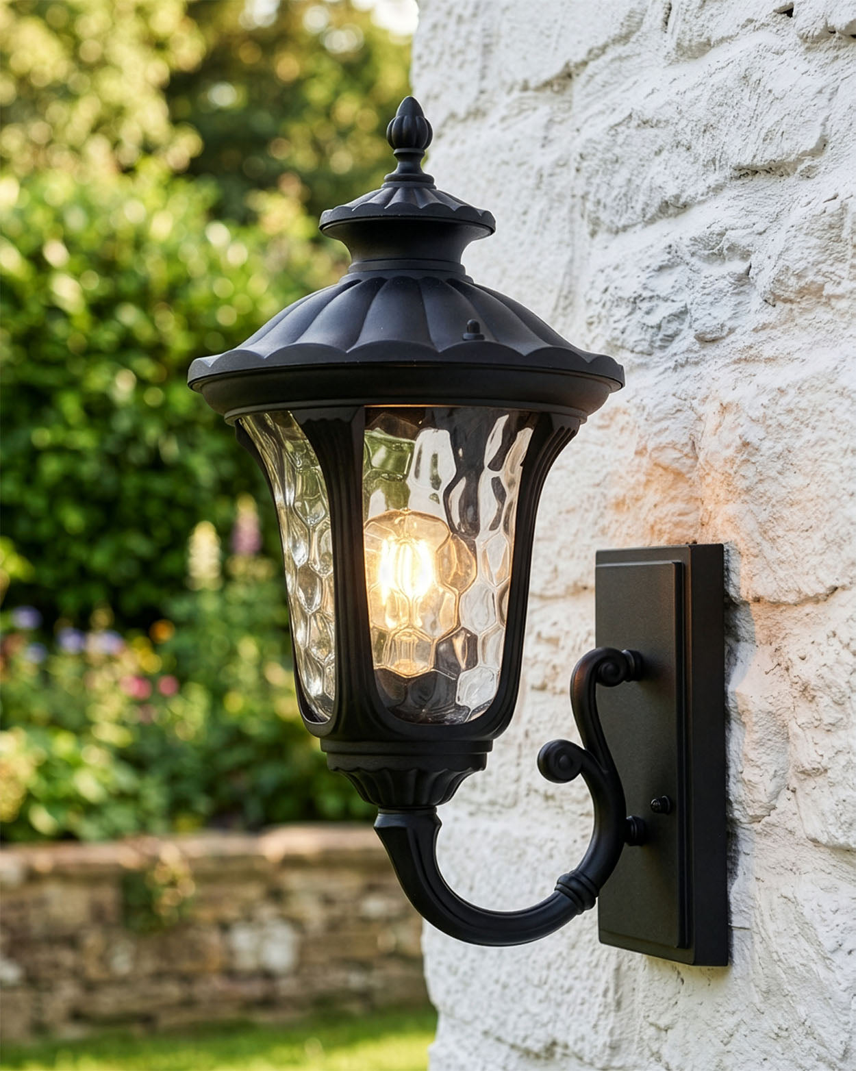 'Eaton' Traditional Ornate Victorian Aluminium Bottom Fix Wall Lantern - 44cm Digital Illustration