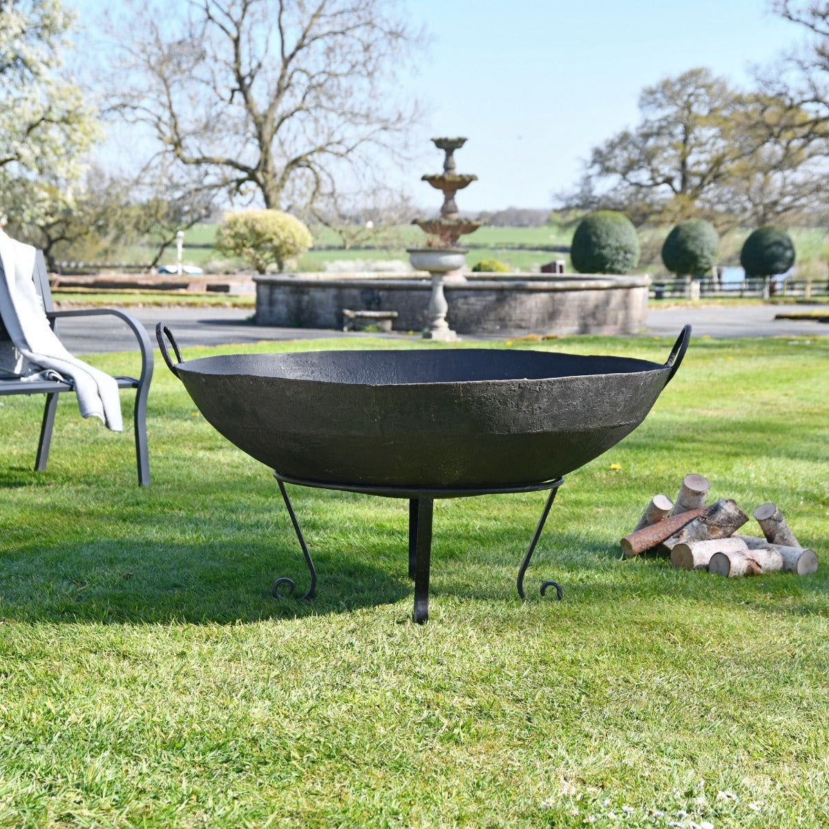 Kadai Fire Bowl - 110cm in Garden 