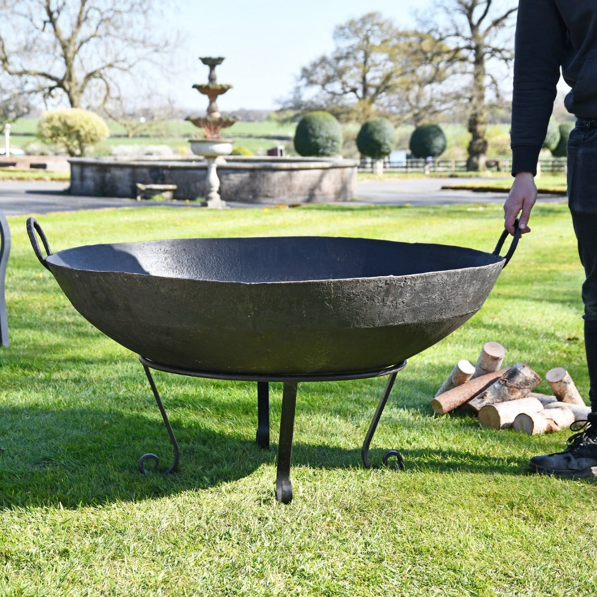 110cm Kadai Bowl with Male for Scale 