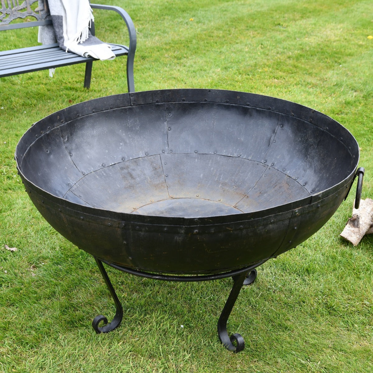 View of inside 110cm Iron Kadai Bowl 