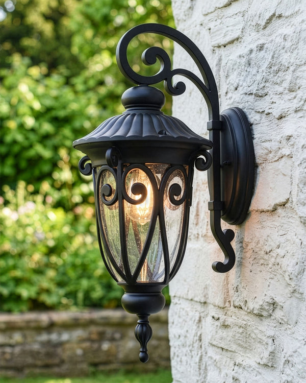 'Checkley' Seeded Glass Top Fix Wall Light