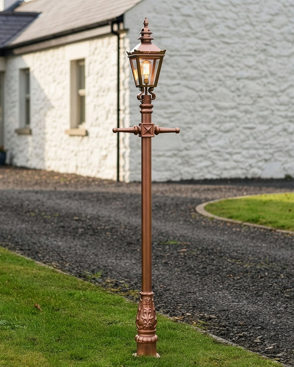 Copper and Rose Gold Finish Kensington Lamp Post 2.25m