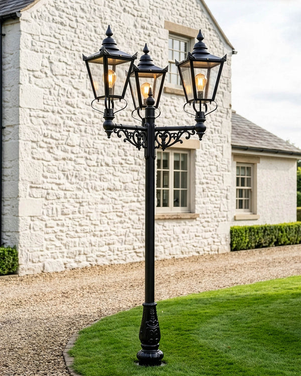 The Deluxe 3m Victorian Triple Headed Lamp Post