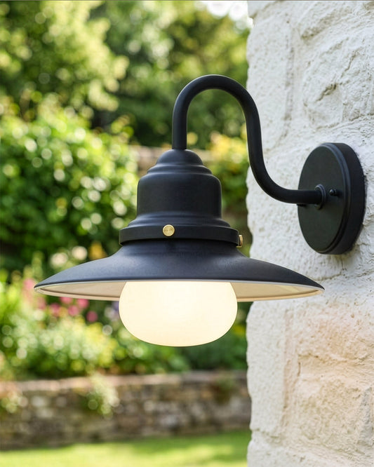 'Harbourside' Black Contemporary Outdoor Wall Light Digital Illustration