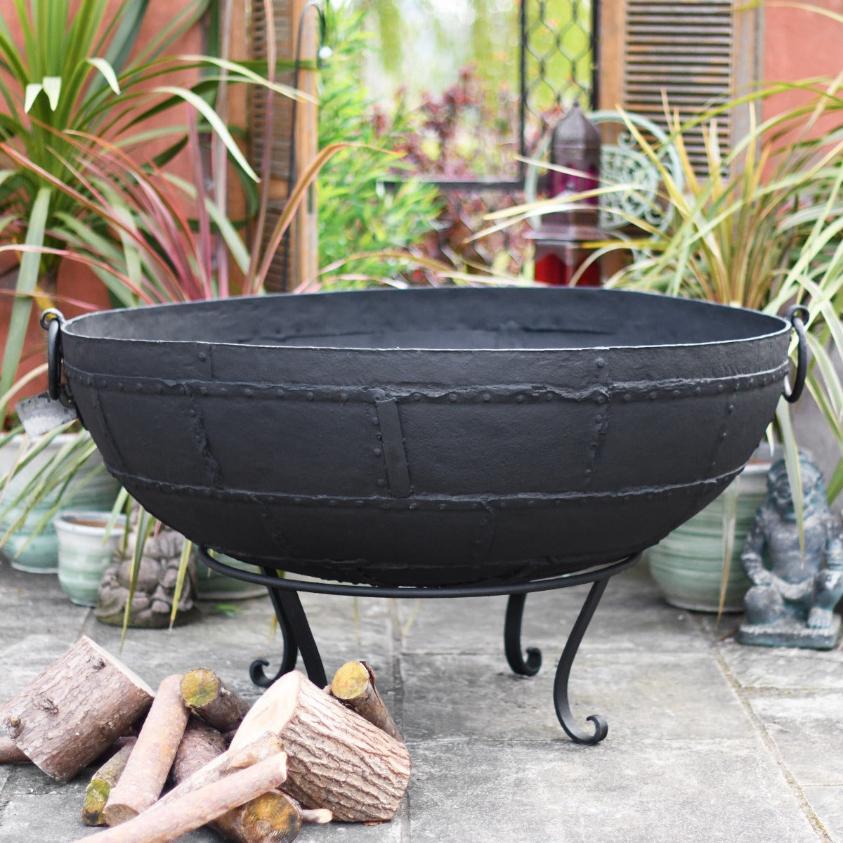 120cm Diameter Wrought Iron Kadai Fire Bowl