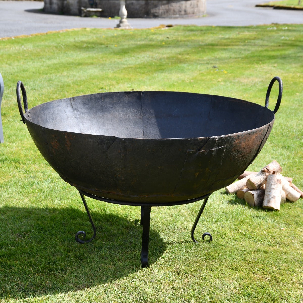 Iron Kadai Fire Bowl with Handles Up- 120cm
