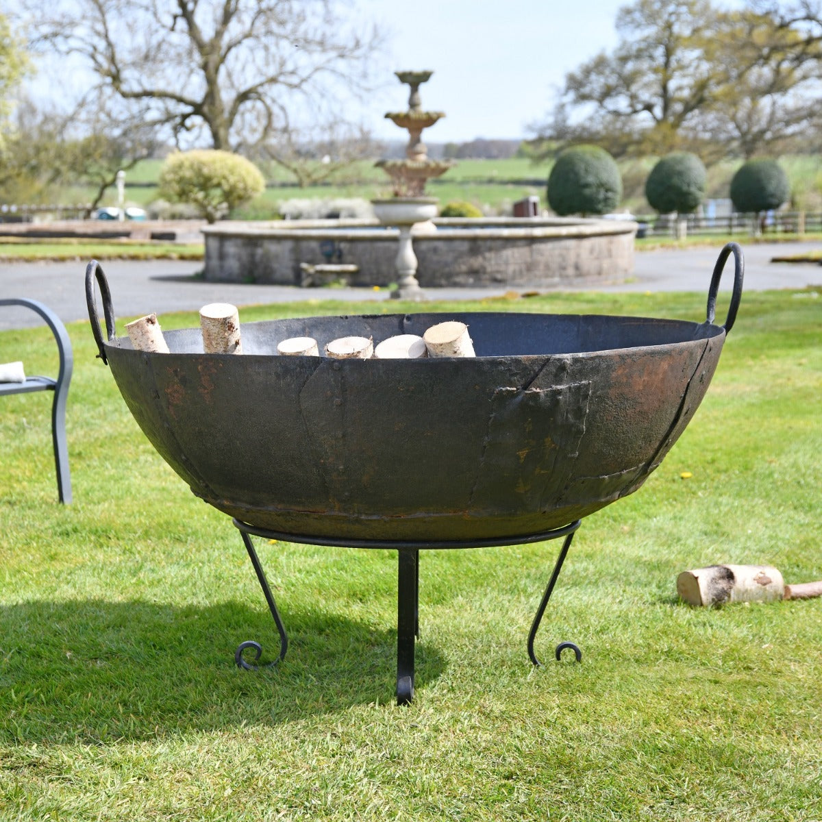 120cm Iron Kadai Bowl with Handles up 