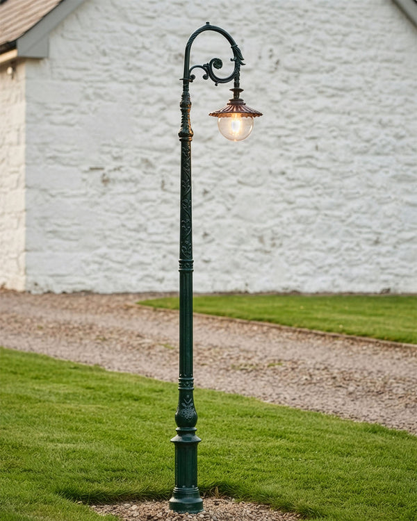 3.5m Antique Green Gothic Deluxe Traditional Lamp Post