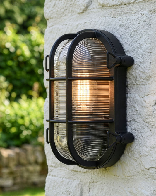 'Dunham' Small Black Maritime Wall Light Digital Illustration
