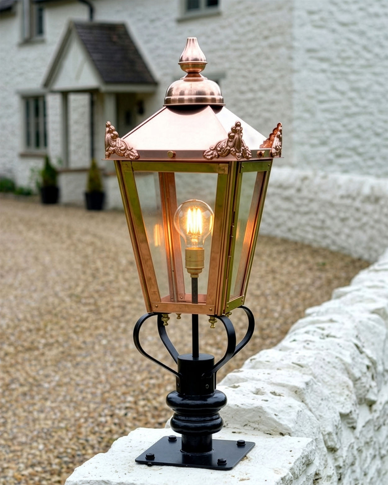 Victorian Copper Lantern & Pillar Post - 83cm Digital Illustration