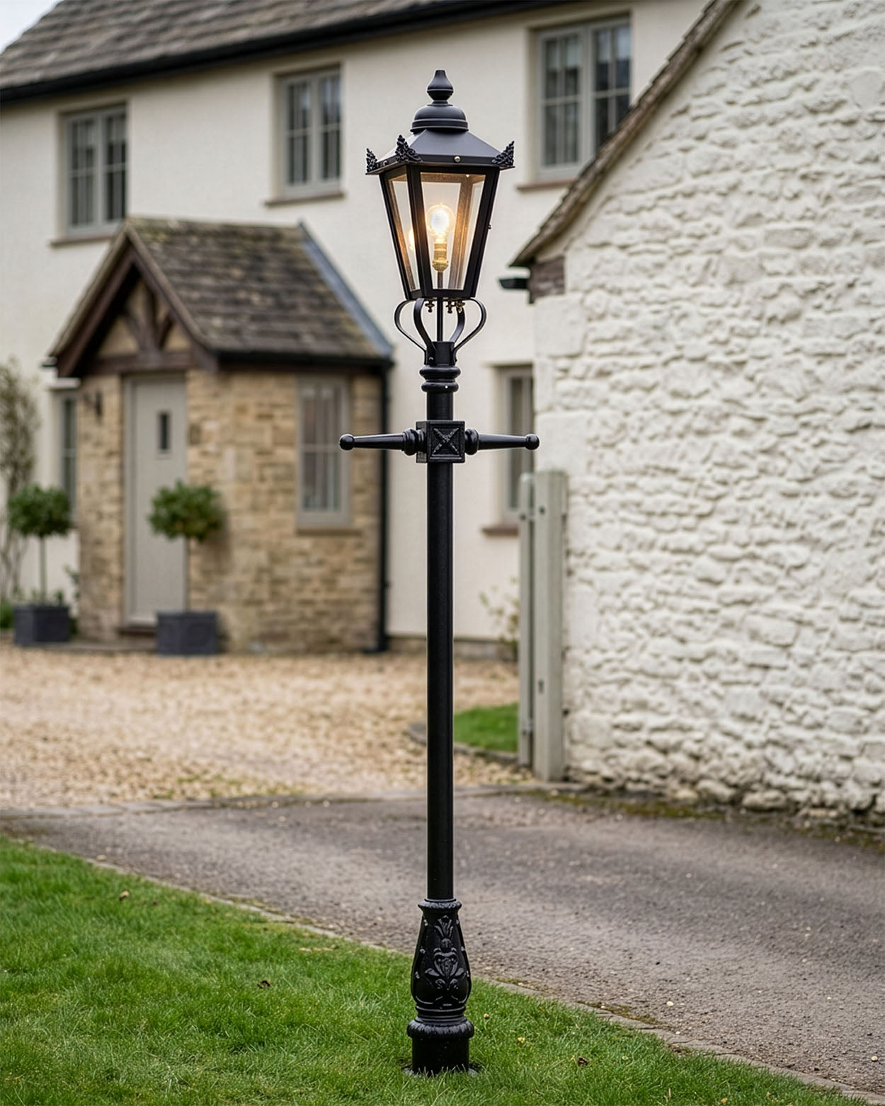 Black Garden Lamp Post Digital Illustration