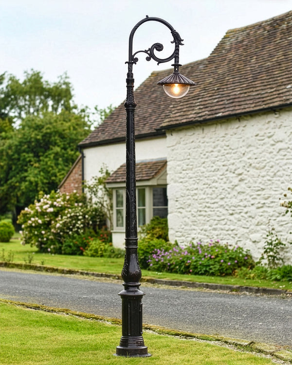3.1m Dark Brown Deluxe Cast Iron Lamp Post