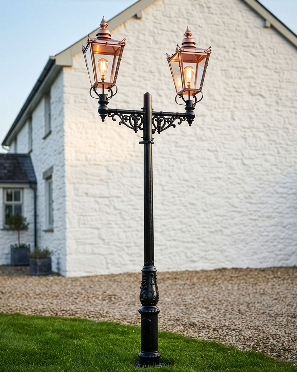 “Balmoral” Copper Victorian Double Head Lamp Post Digital Illustration