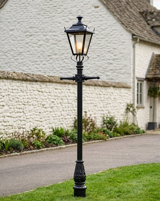 Black Dorchester Traditional Lamp Post Set 2.3m Digital Illustration