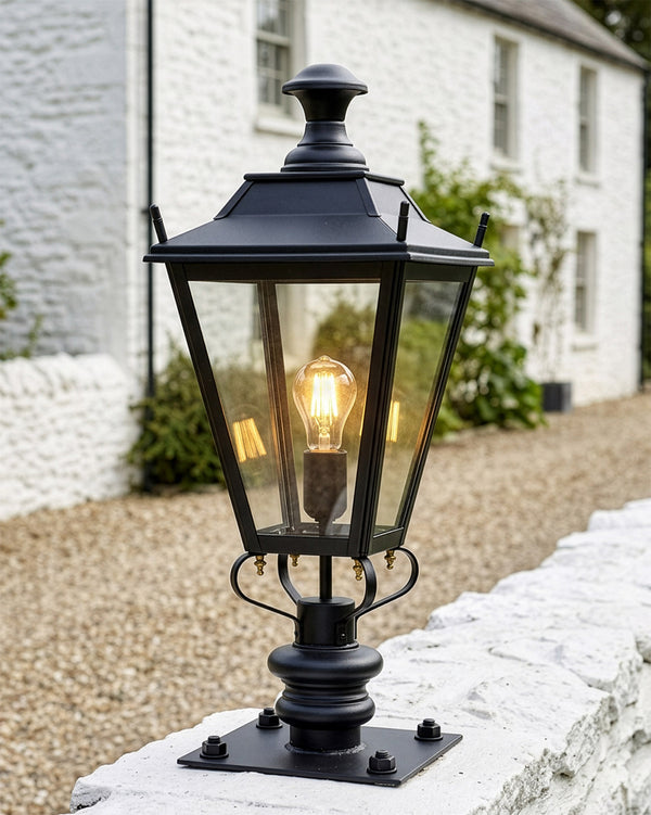 Black 'Dorchester' Pillar Post Light - 90cm
