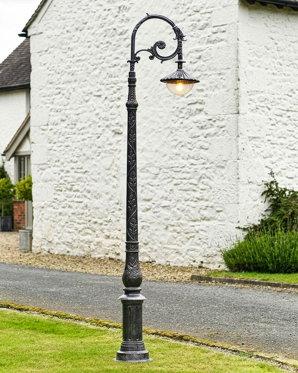 3.1m Antique Silver Deluxe Cast Iron Lamp Post