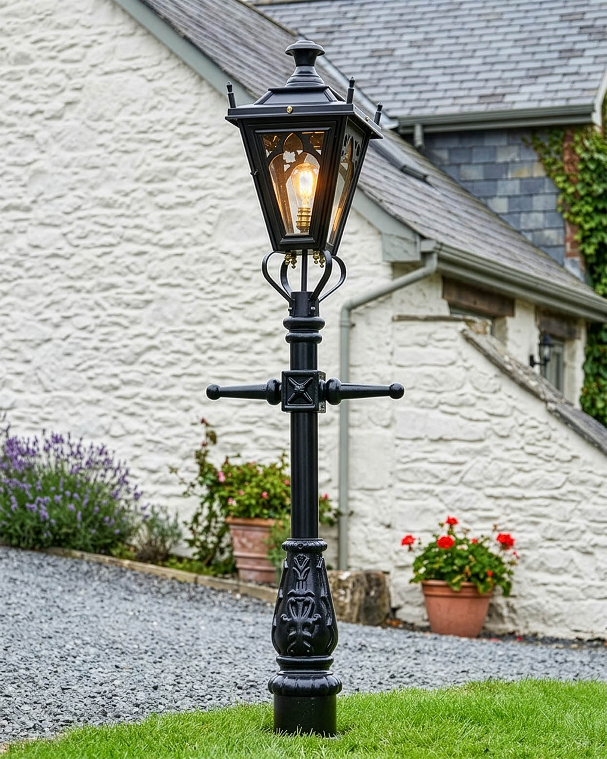 Black Gothic Miniature Lamp Post - 1.5m Digital Illustration