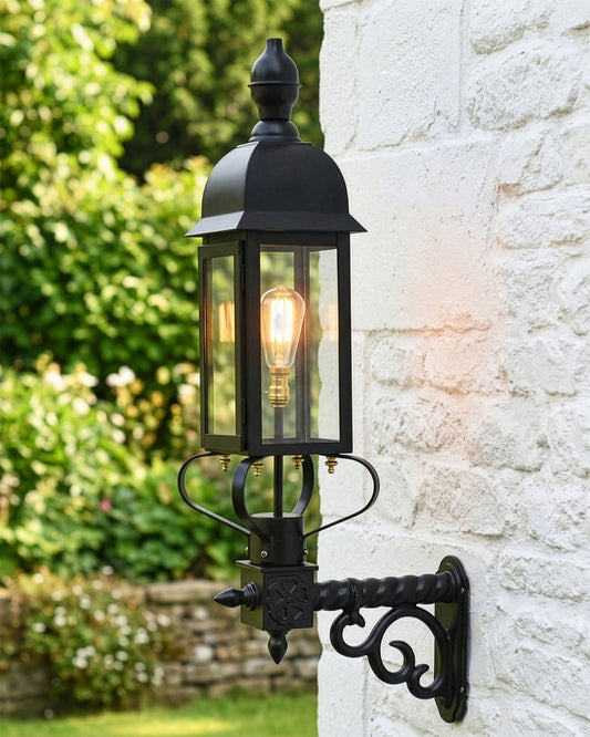 Black Slimline "Newhay" Victorian Garden Wall Light Digital Illustration