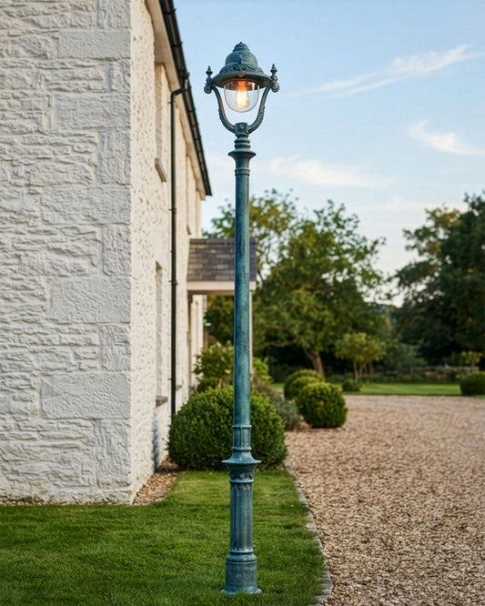 3m Pale Blue Gothic Cast Iron Lamp Post Digital Illustration