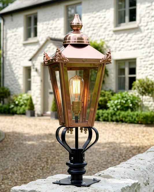 Victorian Copper Lantern & Pillar Post - 71cm Digital Illustration