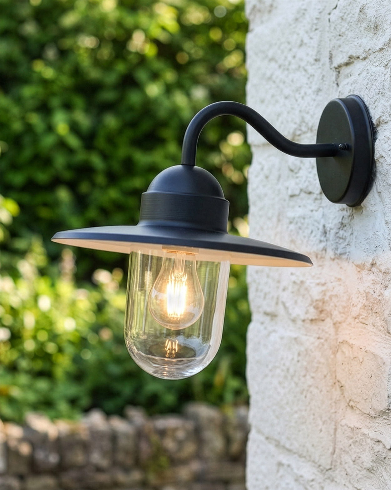 'Soho' Black Contemporary Exterior Wall Light Digital Illustration