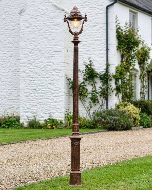 2.5m Antique Copper Traditional Cast Iron Lamp Post