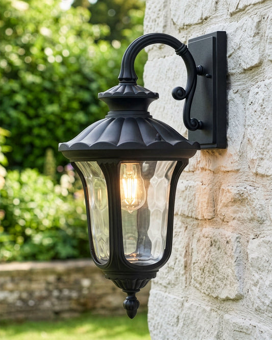 'Hudson' Ornate Victorian Aluminium Top Fix Wall Lantern - 54cm Digital Illustration