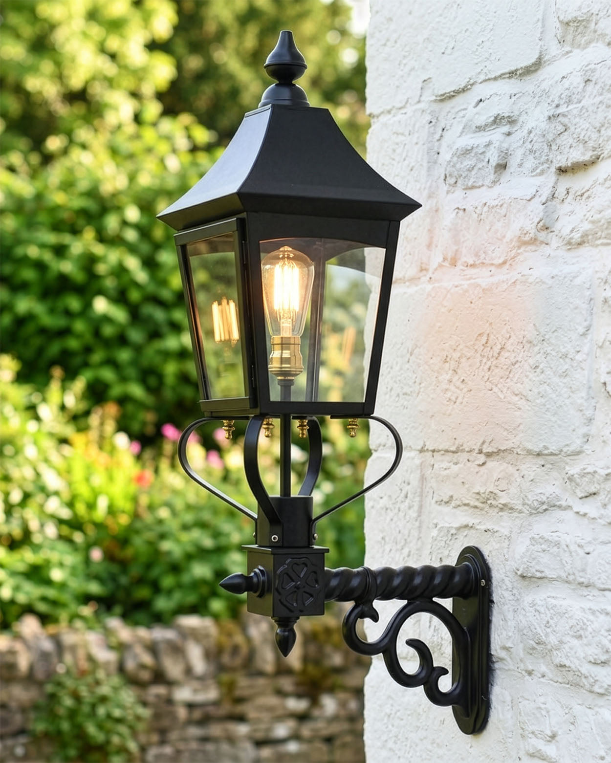 Black "Royston" Victorian Garden Wall Light Digital Illustration