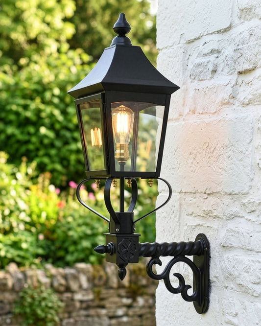 Black "Royston" Victorian Garden Wall Light Digital Illustration