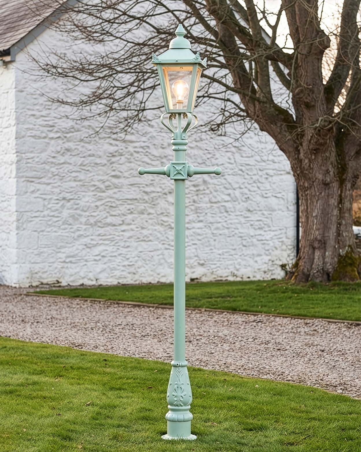 Pale Green Victorian Garden Lamp Post 2.3m Digital Illustration