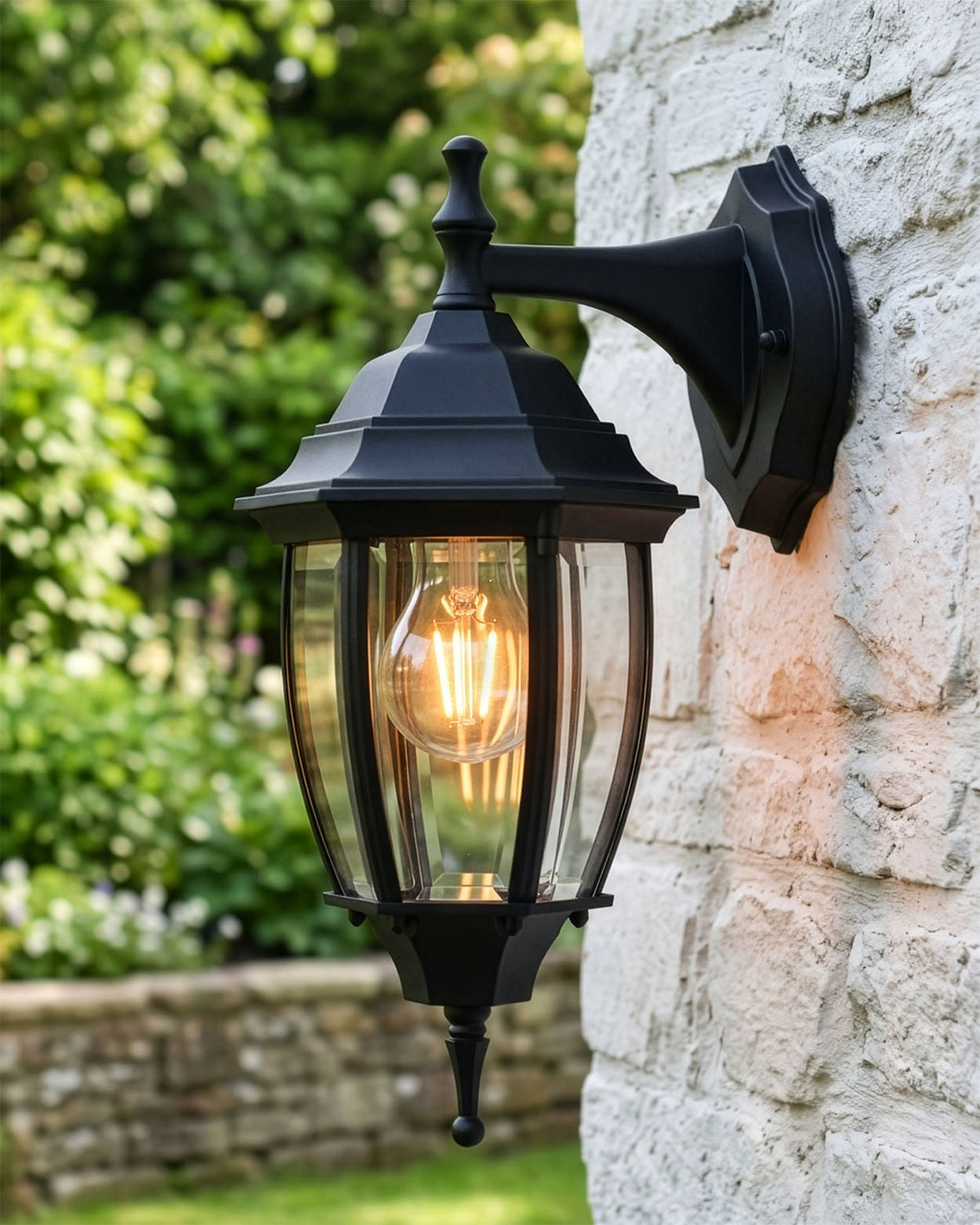 'Warwick' Small Traditional Clear Outdoor Top Fix Wall Lantern