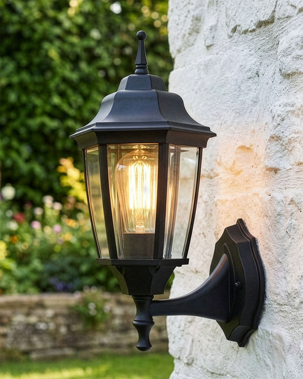 Traditional Black Aluminium Victorian Wall Lantern