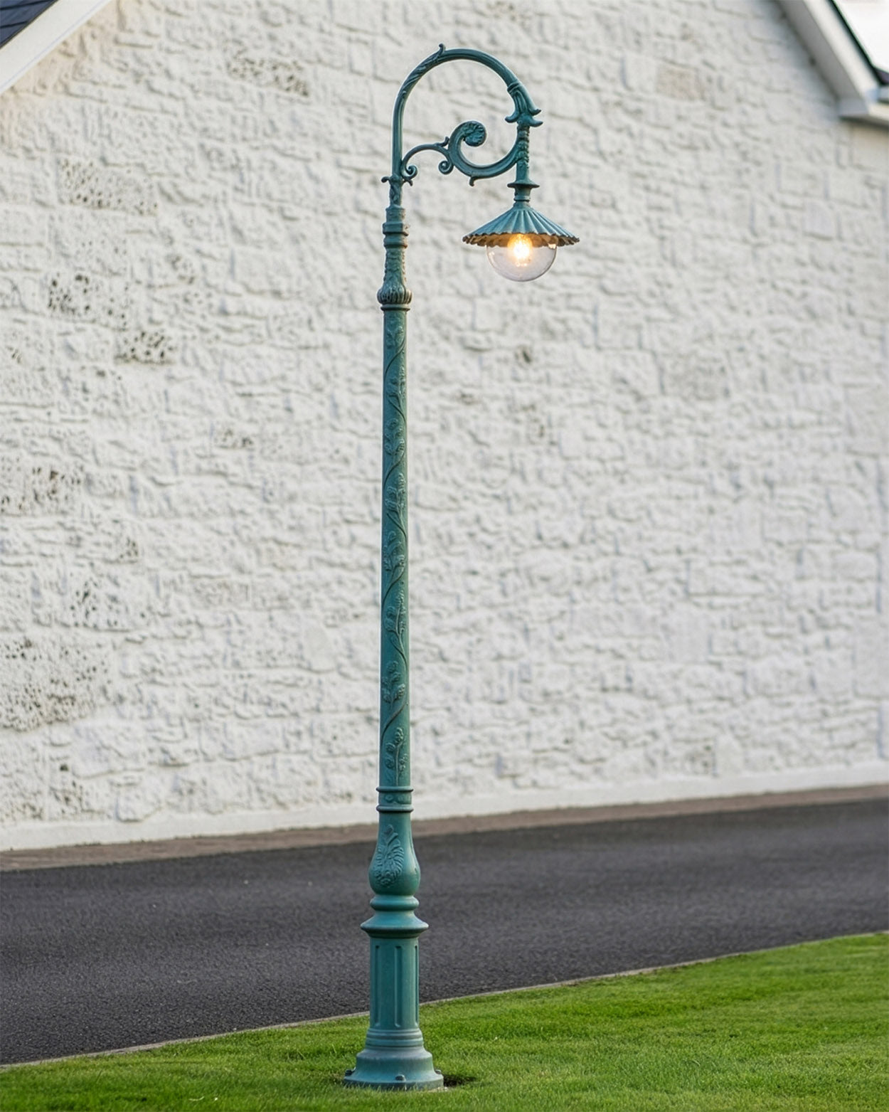 3m Verdigris Green Gothic Cast Iron Lamp Post Digital Illustration