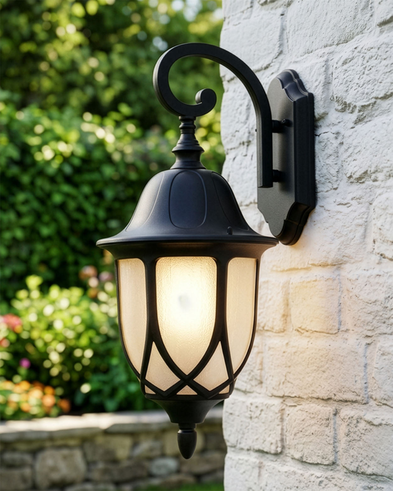 Traditional Ornate Top Fix Wall Lantern Digital Illustration