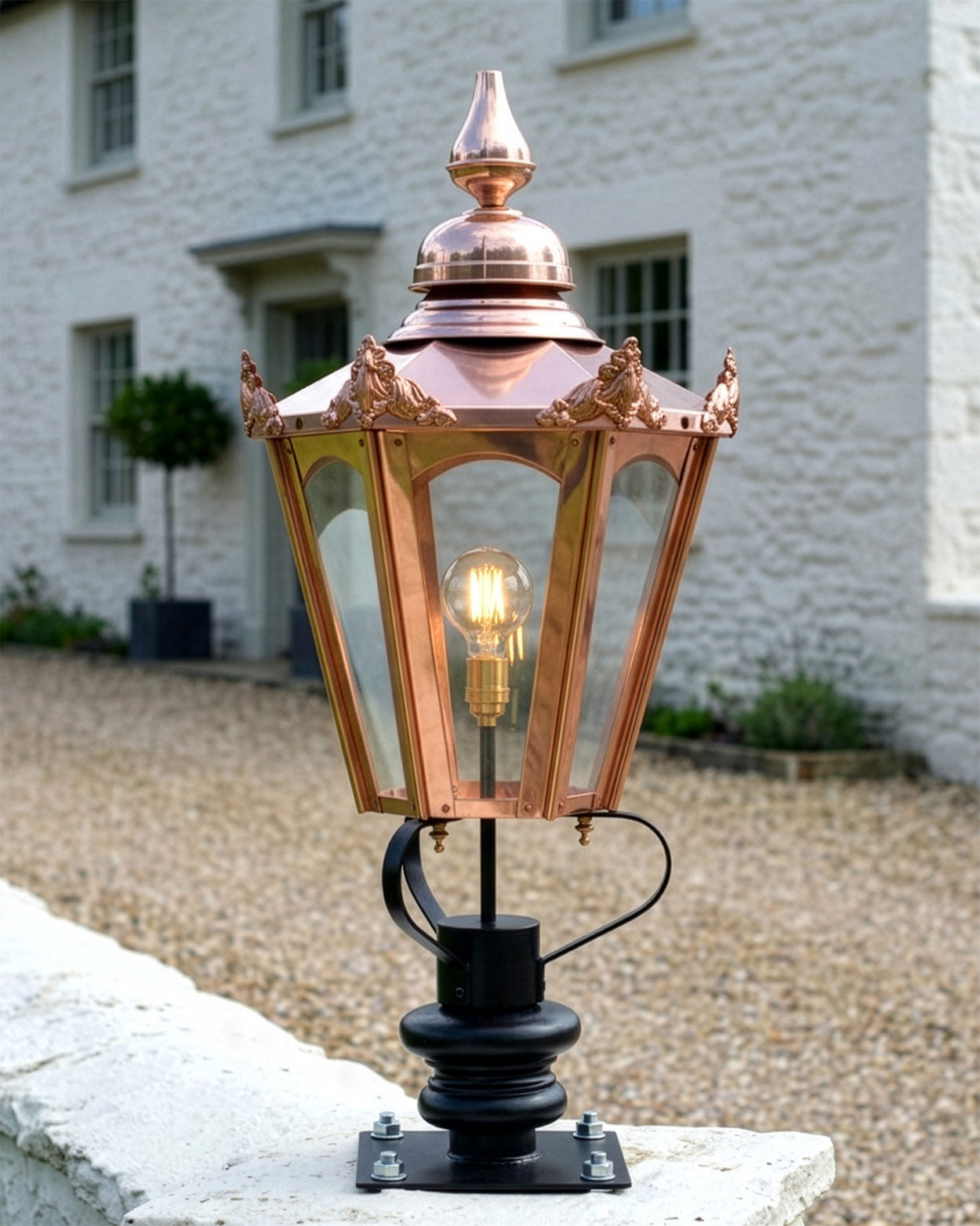 Copper Hexagon Entrance Light Set - 102cm Digital Illustration