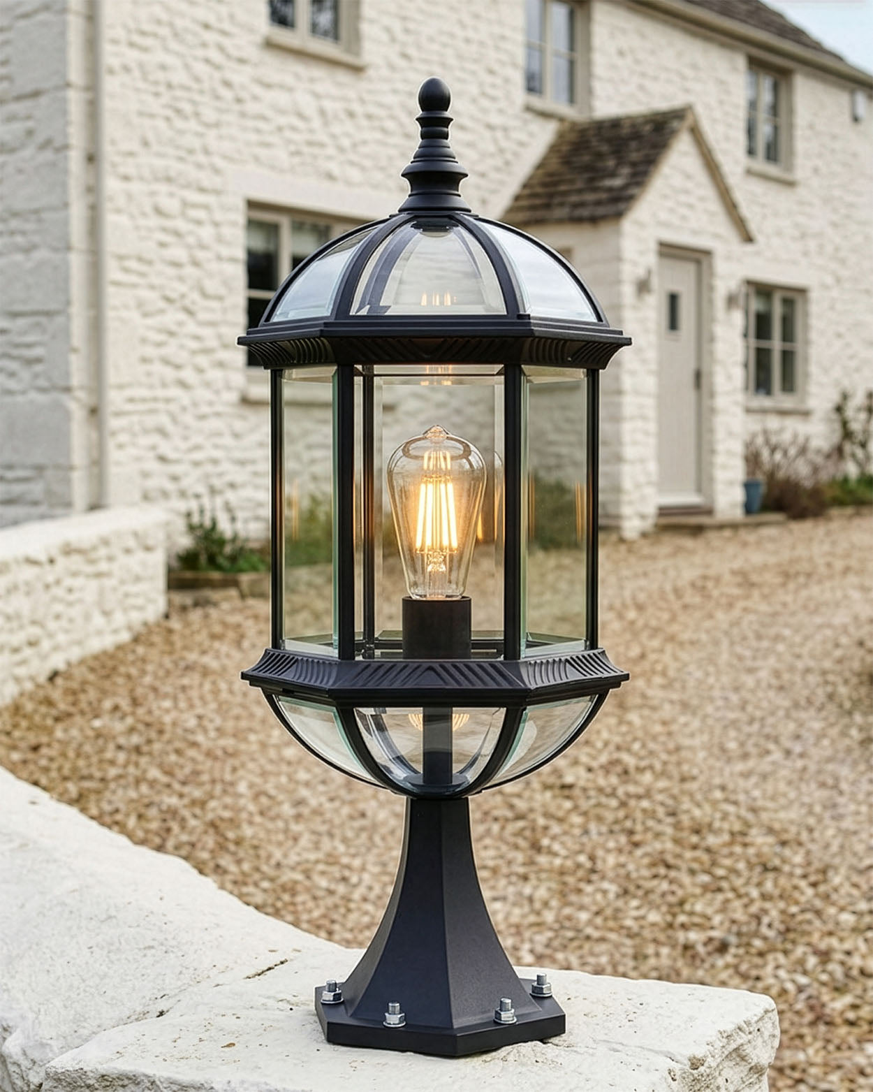 Glass 'Avis Cavea' Dome Pillar Light Digital Illustration
