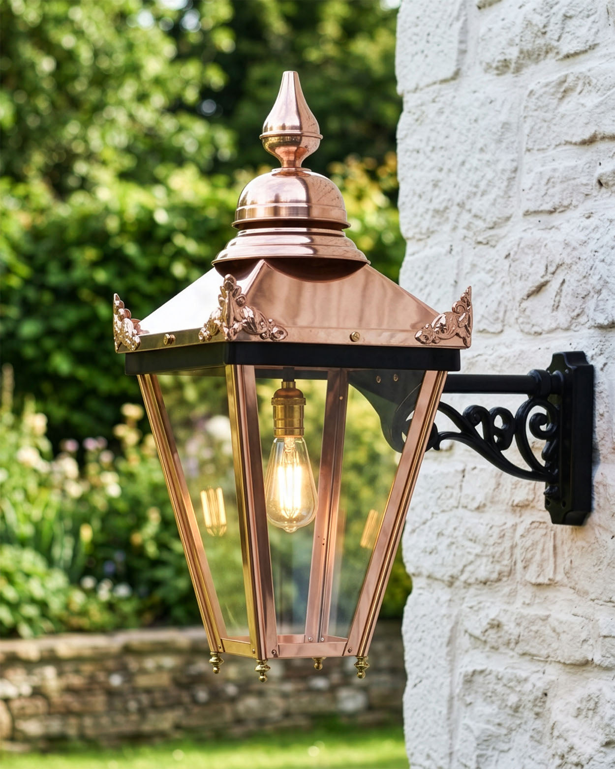 'Halton' Victorian Copper Square Wall Light Digital Illustration