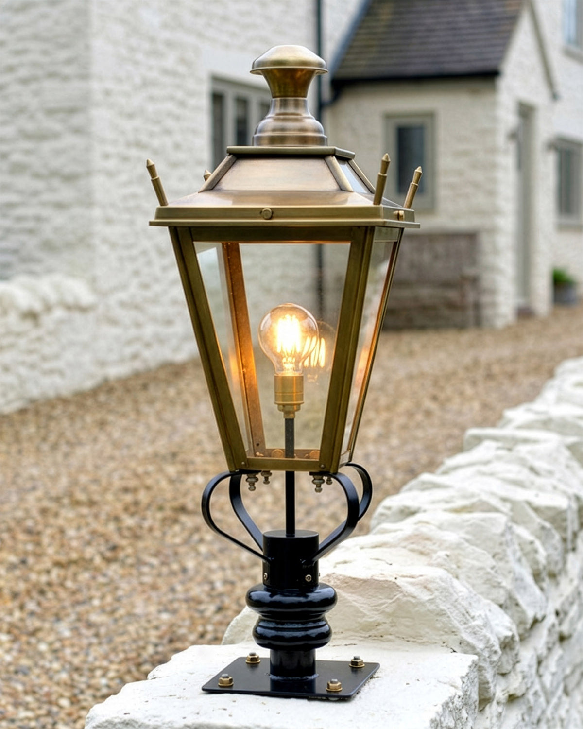 Antique Brass 'Dorchester' Pillar Light - 81cm Digital Illustration