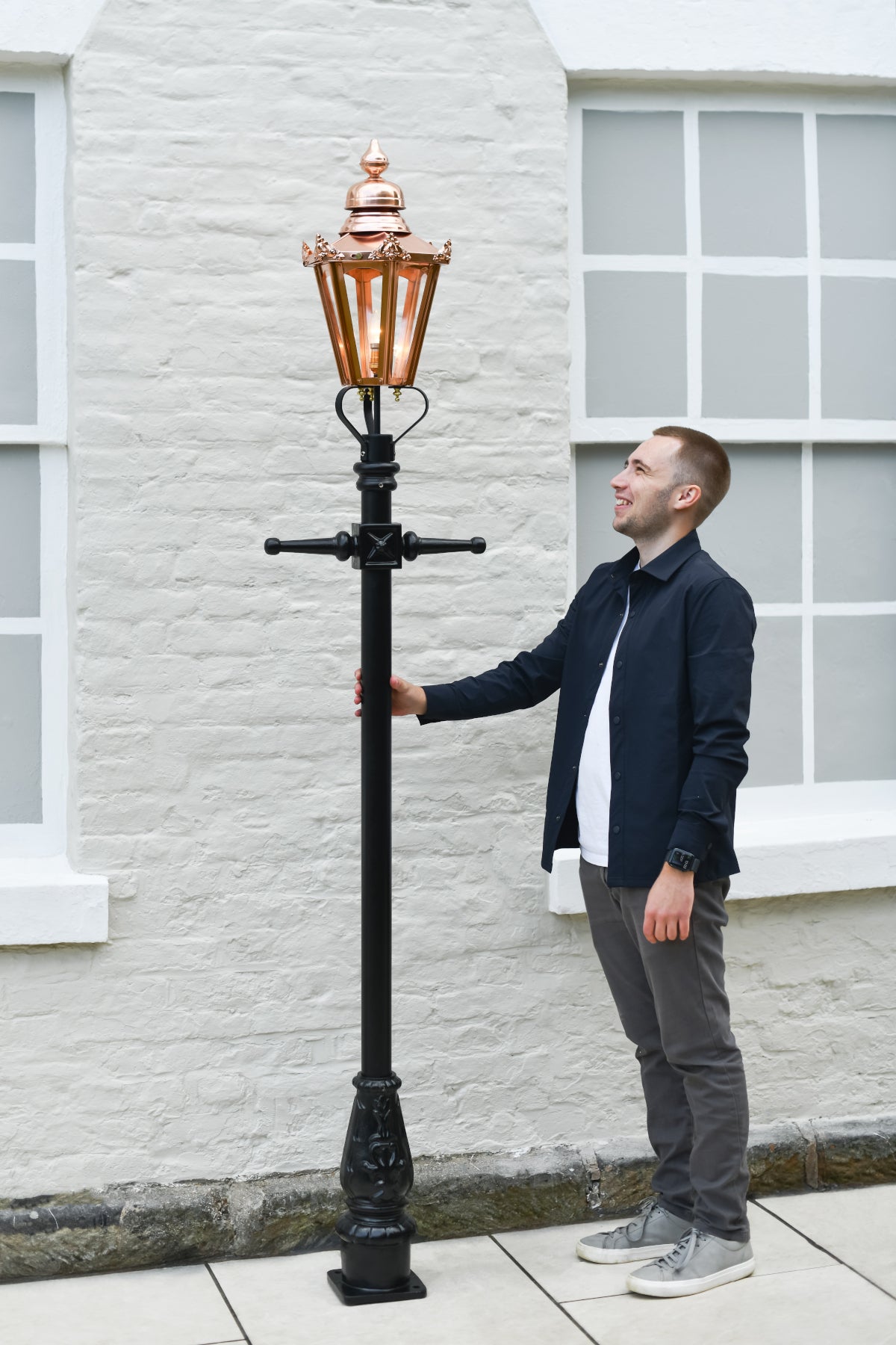 2.3m copper hexagonal design garden lighting scale image