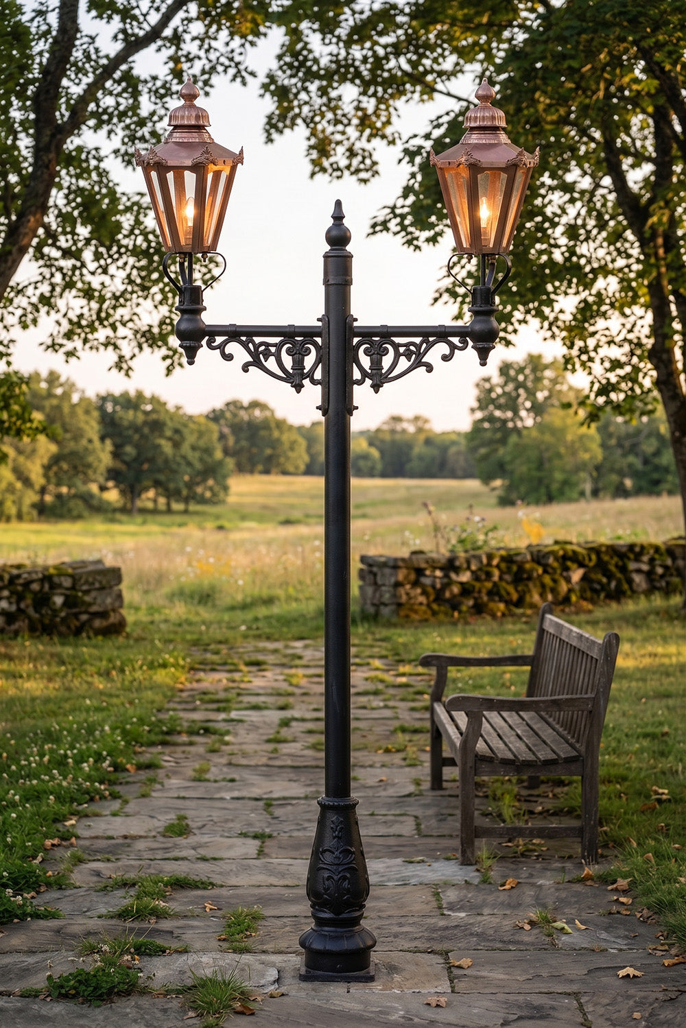 2.6m Double Head Victorian Lamp Post Digital Illustration