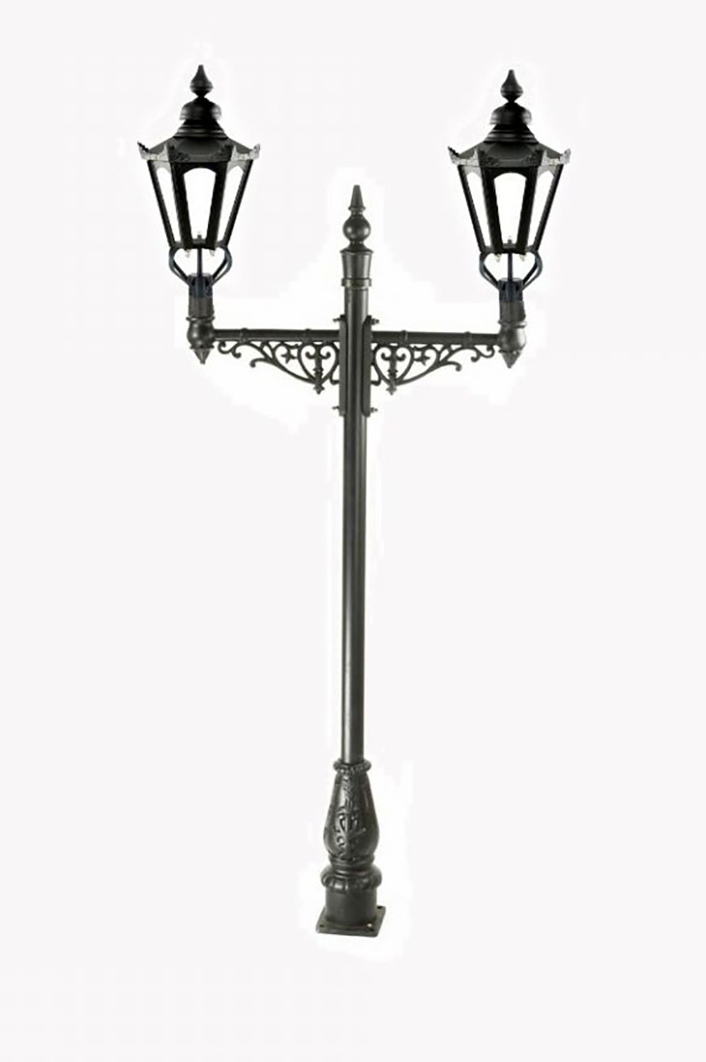 Black 2.6m Double Head Victorian Lamp Post