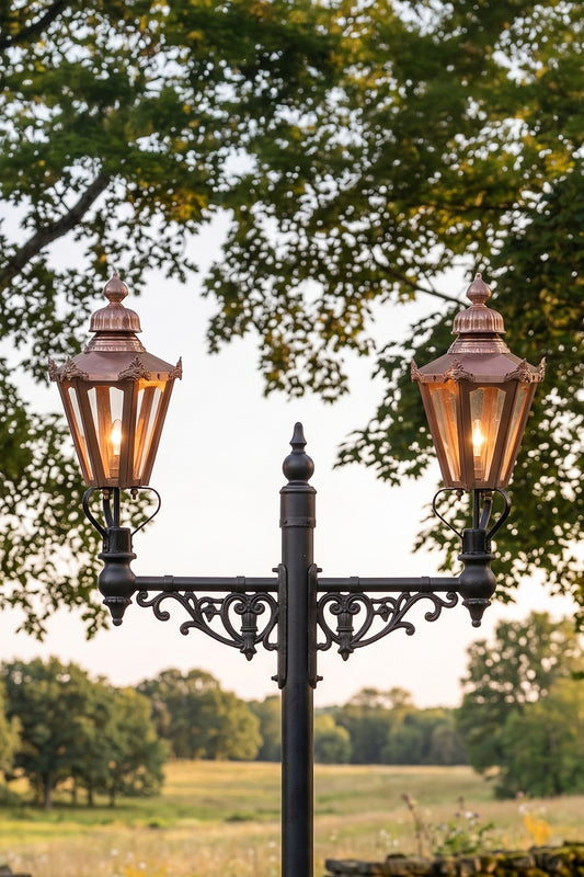Close Up Of The 2.6m Double Head Victorian Lamp Post Digital Illustration